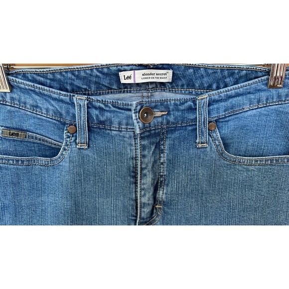 Lee Women's Slender Secret Flap Pocket Bootcut Blue Jeans Size 14 - Picture 3 of 6